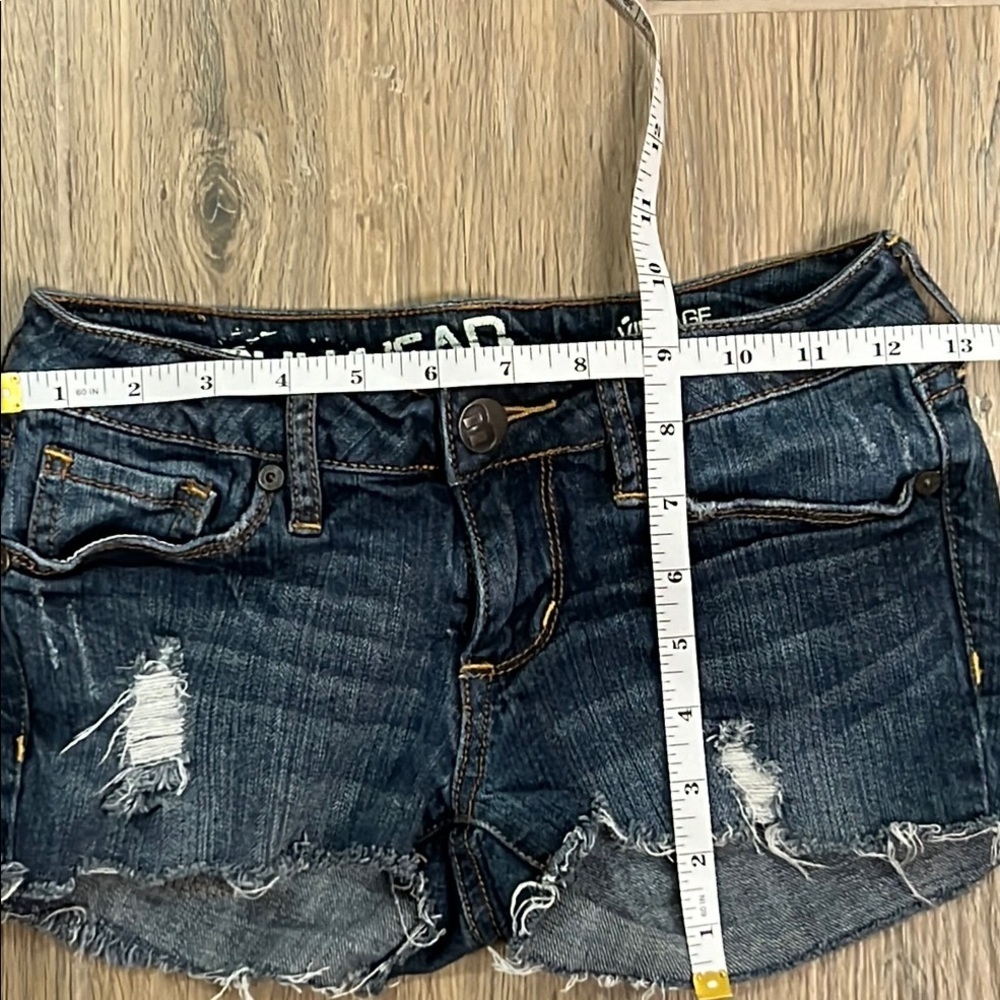 Bullhead Dark Blue Distressed Denim Jean Shorts - Picture 10 of 10